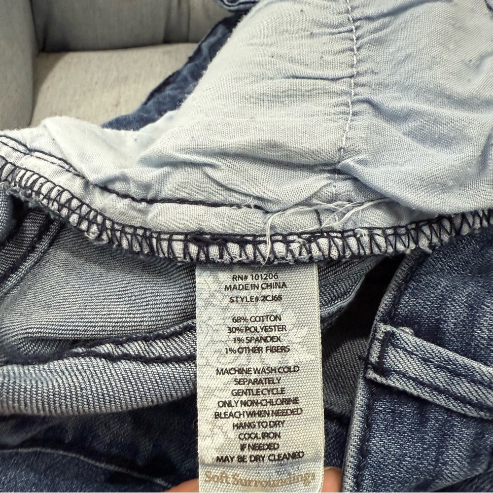 Soft Surroundings Women’s Arabella Crop Ruffle Hem Rhinestone Jeans - Picture 6 of 7